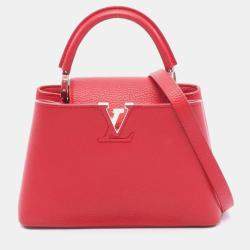 مملوكة مسبقًا Louis Vuitton Capucines Bb Handbag Leather Red