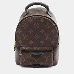 مملوكة مسبقًا حقيبة ظهر لويس فيتون ميني بالم سبرينغز كانفاس مغطى جلد مونوغرام بني أسود