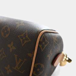 Pre Owned حقيبة لوي فيتون مونوغرام براون قماش مطلي سبيدي باندولير 20