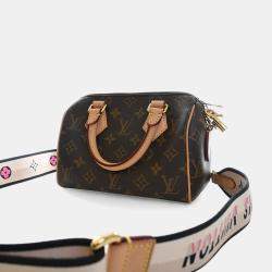 Pre Owned حقيبة لوي فيتون مونوغرام براون قماش مطلي سبيدي باندولير 20