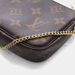Pre Owned حقيبة ميني بوشيت أكسسواريز قماش مبطن بني مونوغرام لويس فيتون