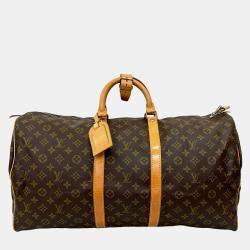 Pre Owned Louis Vuitton Brown Monogram Keepall 55