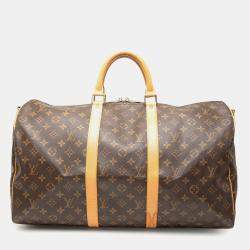 Pre Owned Louis Vuitton Brown Monogram Keepall Bandouliere 50