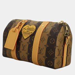 مملوكة مسبقًا حقيبة لوي فيتون x نيغو قماش مغلف بني مونوغرام مخطط سيتي كيپول GHW