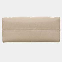 مملوكة مسبقًا Louis Vuitton Bicolor Beige Leather Monogram OnTheGo MM Bag GHW