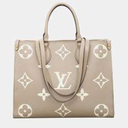 مملوكة مسبقًا Louis Vuitton Bicolor Beige Leather Monogram OnTheGo MM Bag GHW
