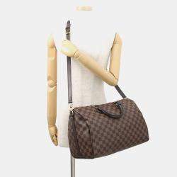 Pre Owned حقيبة لويس فيتون سبيدي باندوليير بني/أحمر داميير إبين كنفس مقاس ٣٥