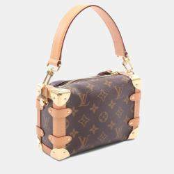 مملوكة مسبقًا Louis Vuitton Side Trunk Pm Handbag Coated Canvas And Leather Monogram Brown