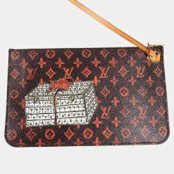 مملوكة مسبقًا Louis Vuitton Transformed Monogram Cat Catgram Neverfull MM Shoulder Bag With Pouch Canvas And Leather Tote Bag Brown