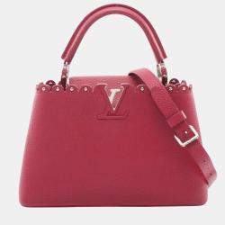 Pre Owned Louis Vuitton Capucines Bb Handbag Leather Taurillon Bordeaux