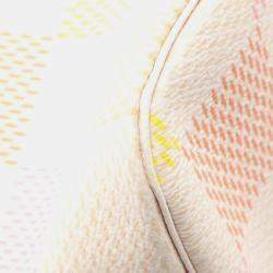 مملوكة مسبقًا حقيبة لوي فيتون نيفرفول قماش مطلي جلد داميريك وردي متعدد الألوان خوخي MM