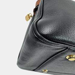 Pre Owned Louis Vuitton All Set MM Black Brown Calfskin Leather Top Handle Bag