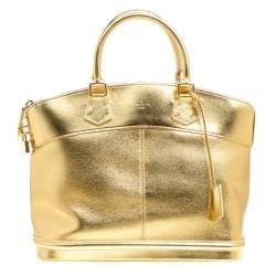 22434 Authentic Louis Vuitton Suhali Mini Lockit Gold Color 