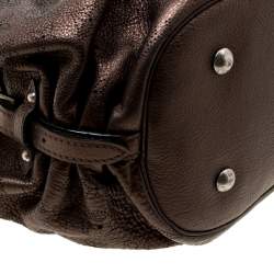 مملوكة مسبقًا حقيبة هوبو لوي فيتون موردور جلد ماهينا مونوغرامية ميتاليك