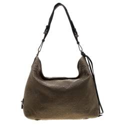 Pre Owned Louis Vuitton Khaki Monogram Antheia Leather Hobo PM Bag