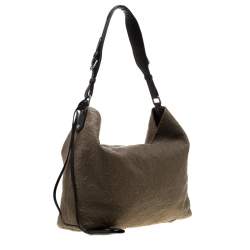 Pre Owned Louis Vuitton Khaki Monogram Antheia Leather Hobo PM Bag