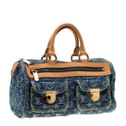 مملوكة مسبقًا حقيبة لوي فيتون نوي سبيدي دنيم مونوغرامي زرقاء