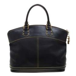 مملوكة مسبقًا Louis Vuitton Black Suhali Leather Lockit MM Bag