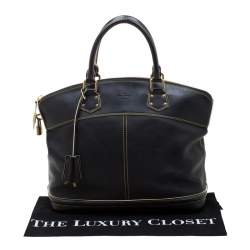 مملوكة مسبقًا Louis Vuitton Black Suhali Leather Lockit MM Bag
