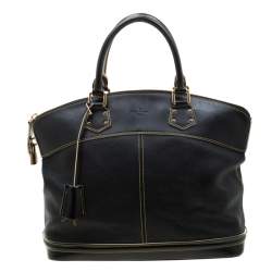 مملوكة مسبقًا Louis Vuitton Black Suhali Leather Lockit MM Bag