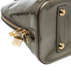Pre Owned Louis Vuitton Vert Bronze Monogram Vernis Alma PM Bag