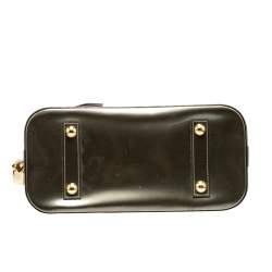 Pre Owned Louis Vuitton Vert Bronze Monogram Vernis Alma PM Bag