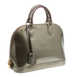 Pre Owned Louis Vuitton Vert Bronze Monogram Vernis Alma PM Bag