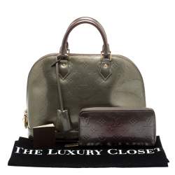 Pre Owned Louis Vuitton Vert Bronze Monogram Vernis Alma PM Bag