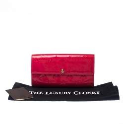 Louis Vuitton Rose Pop Monogram Vernis Sarah Continental Wallet