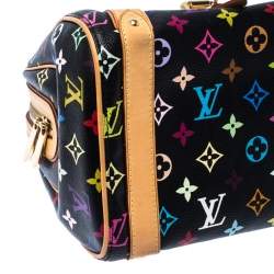 Pre Owned Louis Vuitton Black Multicolore Monogram Canvas Priscilla Bag