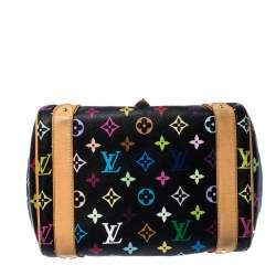 Pre Owned Louis Vuitton Black Multicolore Monogram Canvas Priscilla Bag