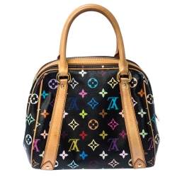 Pre Owned Louis Vuitton Black Multicolore Monogram Canvas Priscilla Bag