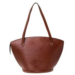 Pre Owned حقيبة لوي فيتون سان جاك جلد أيبي كينيان فاون بني GM