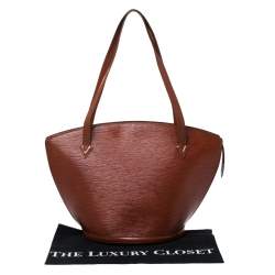 Pre Owned حقيبة لوي فيتون سان جاك جلد أيبي كينيان فاون بني GM