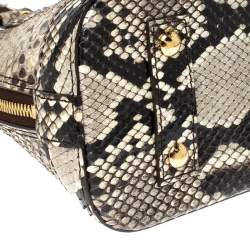Pre Owned Louis Vuitton Beige Python Leather Alma BB Bag