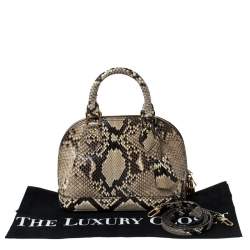 Pre Owned Louis Vuitton Beige Python Leather Alma BB Bag