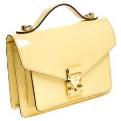 Pre Owned Louis Vuitton Yellow Vernis Leather Monceau BB Bag