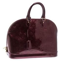 Pre Owned Louis Vuitton Amarante Monogram Vernis Alma GM Bag