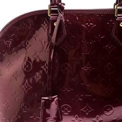 Pre Owned Louis Vuitton Amarante Monogram Vernis Alma GM Bag