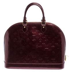 Pre Owned Louis Vuitton Amarante Monogram Vernis Alma GM Bag