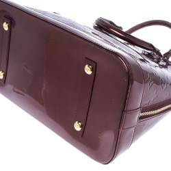Pre Owned Louis Vuitton Amarante Monogram Vernis Alma GM Bag