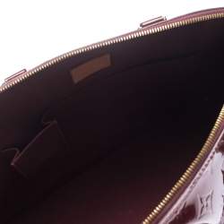 Pre Owned Louis Vuitton Amarante Monogram Vernis Alma GM Bag