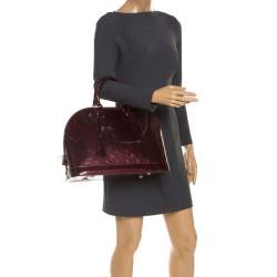 Pre Owned Louis Vuitton Amarante Monogram Vernis Alma GM Bag