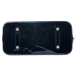 Pre Owned Louis Vuitton Blue Nuit Monogram Vernis Alma GM Bag