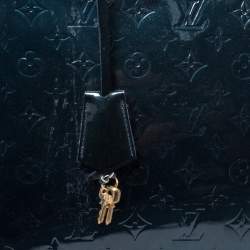 Pre Owned Louis Vuitton Blue Nuit Monogram Vernis Alma GM Bag