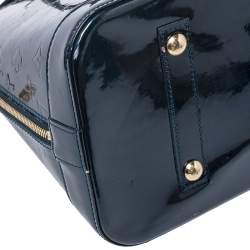 Pre Owned Louis Vuitton Blue Nuit Monogram Vernis Alma GM Bag
