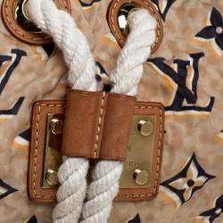 Pre Owned Louis Vuitton Tan Monogram Nylon Limited Edition Bulles MM Bag