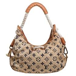 Pre Owned Louis Vuitton Tan Monogram Nylon Limited Edition Bulles MM Bag