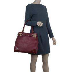 Pre Owned حقيبة توت لوي فيتون لي ماجيستوه سولهالي جلد حمراء