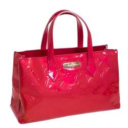Pre Owned Louis Vuitton Rose Pop Vernis Wilshire PM Bag
